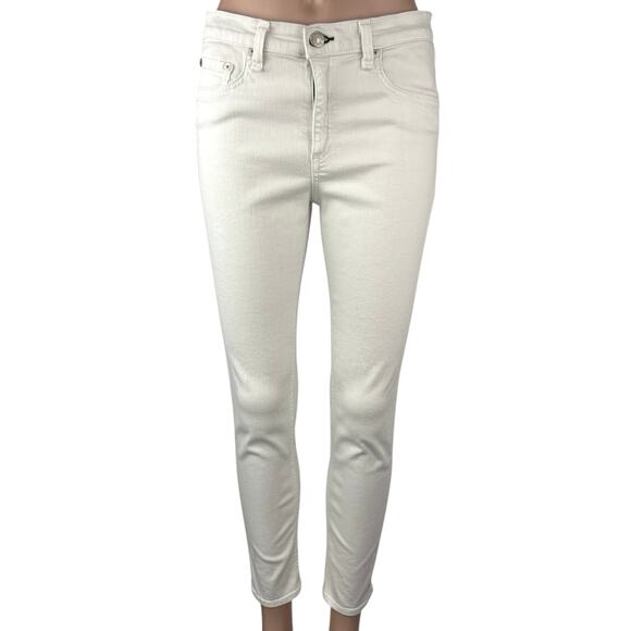 Rag & Bone Women's White Mid Rise Capri Cropped Skinny Denim Jeans Size 30 - Picture 1 of 7